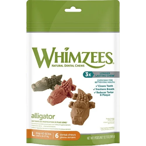 Alligator Large Daily All Natural Daily Dental Chew for Dogs - Whimzees®