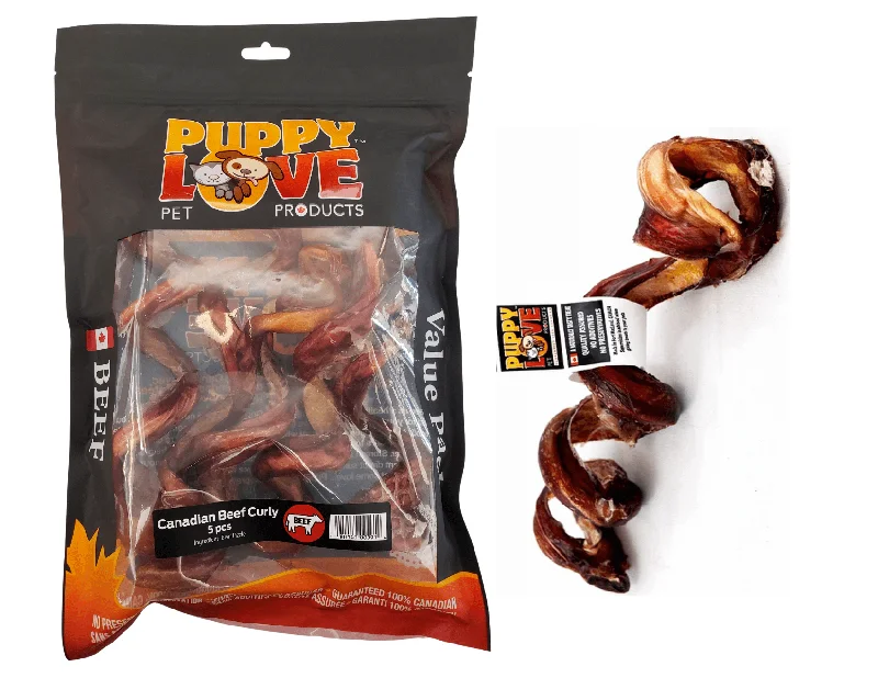 Beef Curly 8"-10" (Puppy Love) - Single / Value Pack