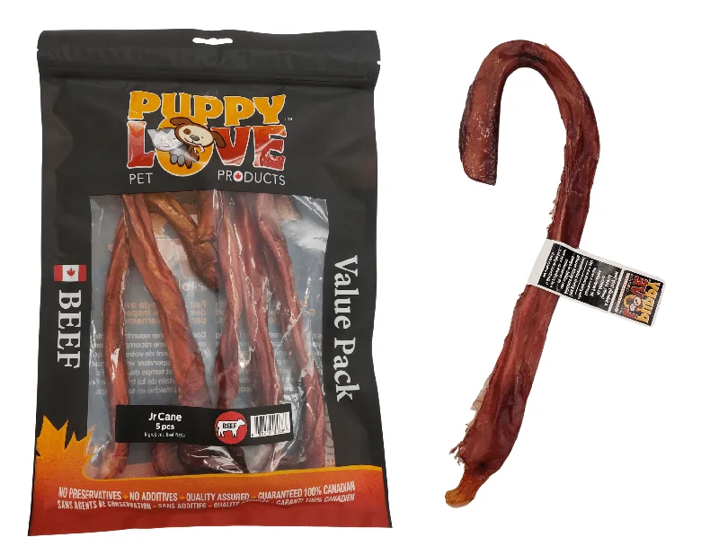 Beef Jr Cane 8"-11" (Puppy Love) -  Single  /Value Pack