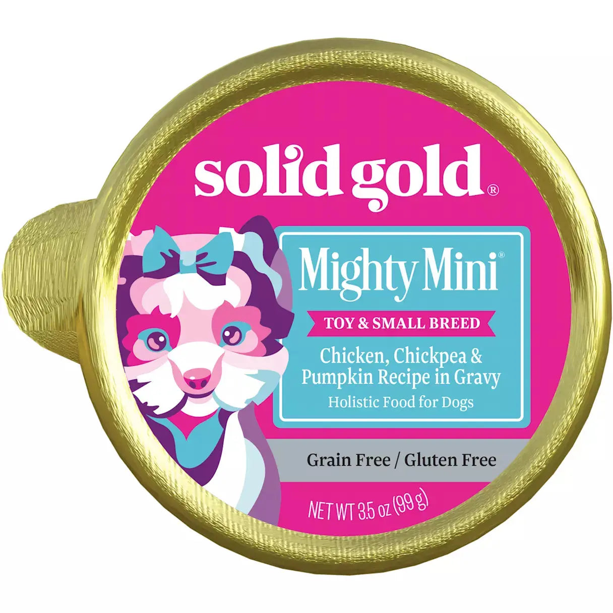 Solid Gold® Mighty Mini™ Grain Free Chicken, Chickpea & Pumpkin in Gravy Toy & Small Breed Dog Food 3.5 Oz case of 12