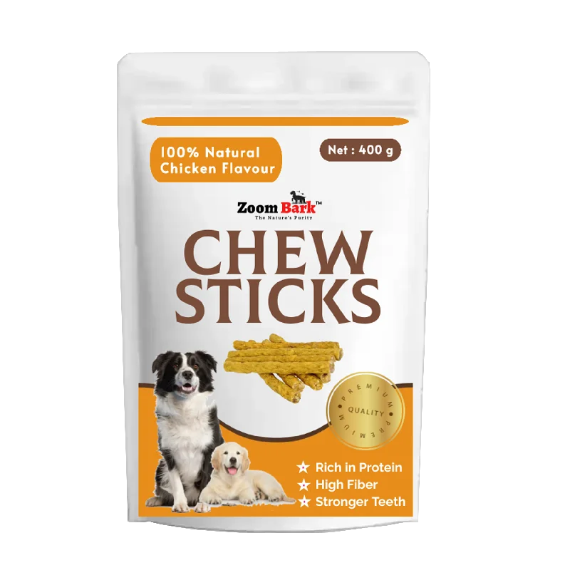 Zoom Bark Dog Rawhide Munchy Chew Sticks Chicken Flavour for dogs 400 g