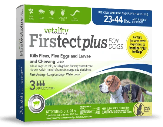 Vetality Firstect Plus Monthly Topical Flea and Tick Treatment for Medium Dogs