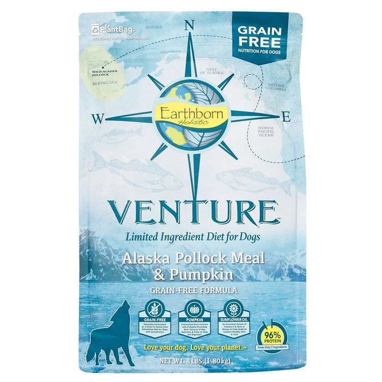 Earthborn Holistic Venture Grain Free Alaska Pollock Meal and Pumpkin Dry Dog Food