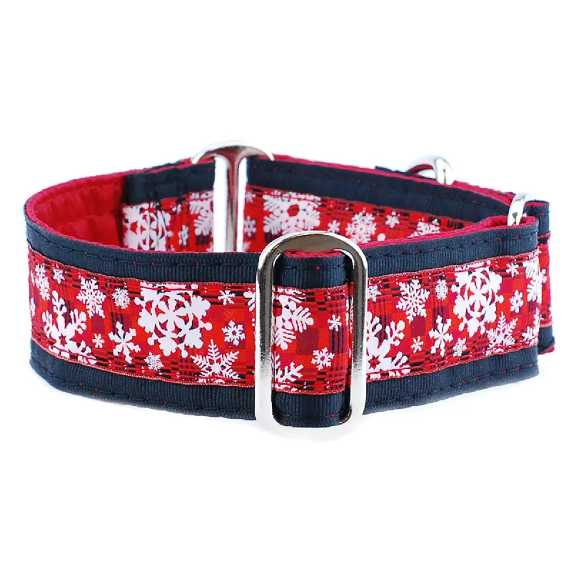 Buffalo Plaid Snowflake Dog Collar