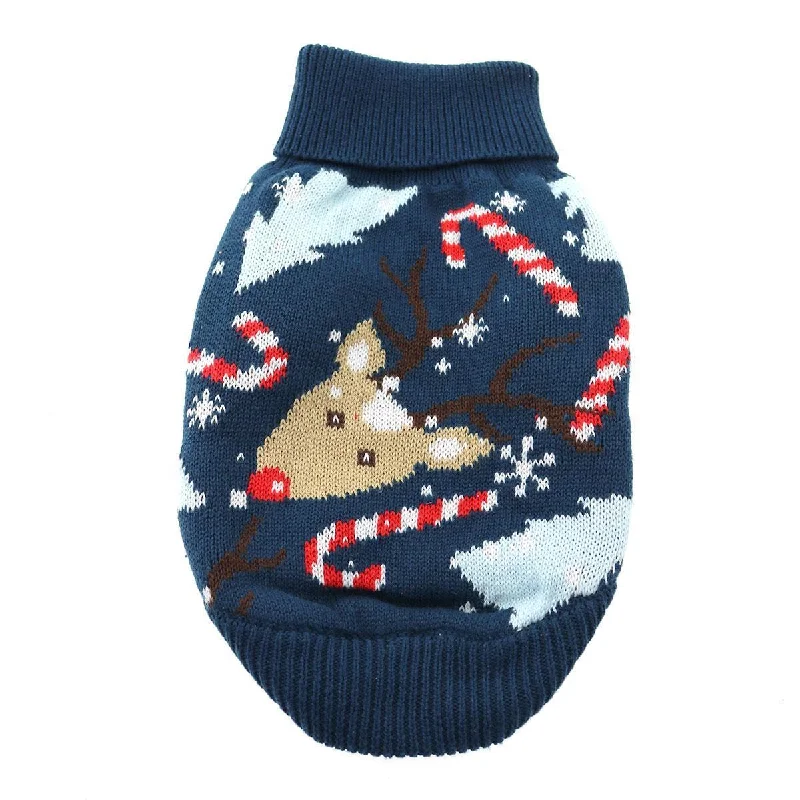 Combed Cotton Ugly Reindeer Holiday Dog Sweater Medium