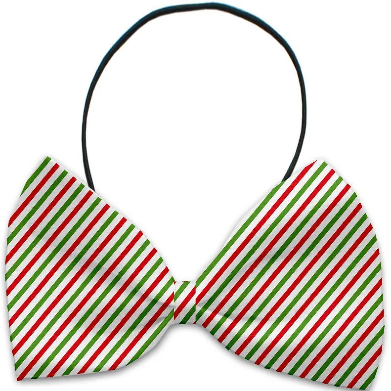 Dog Bow Tie Christmas Pinstripes