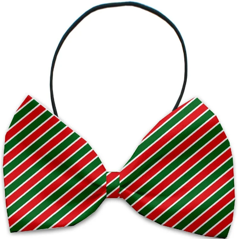 Dog Bow Tie Christmas Stripes