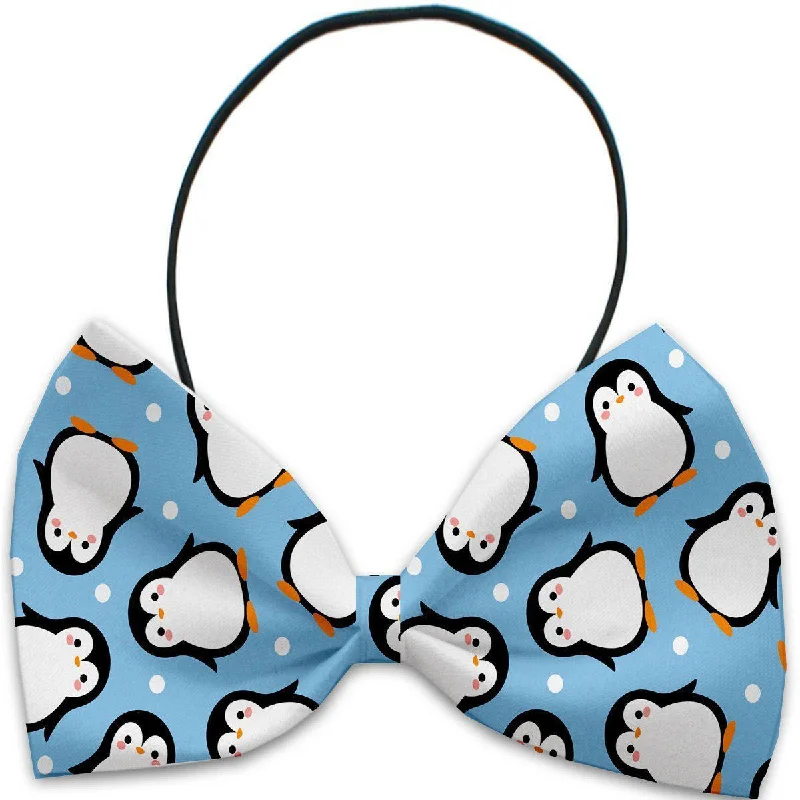 Dog Bow Tie Penguins in Blue