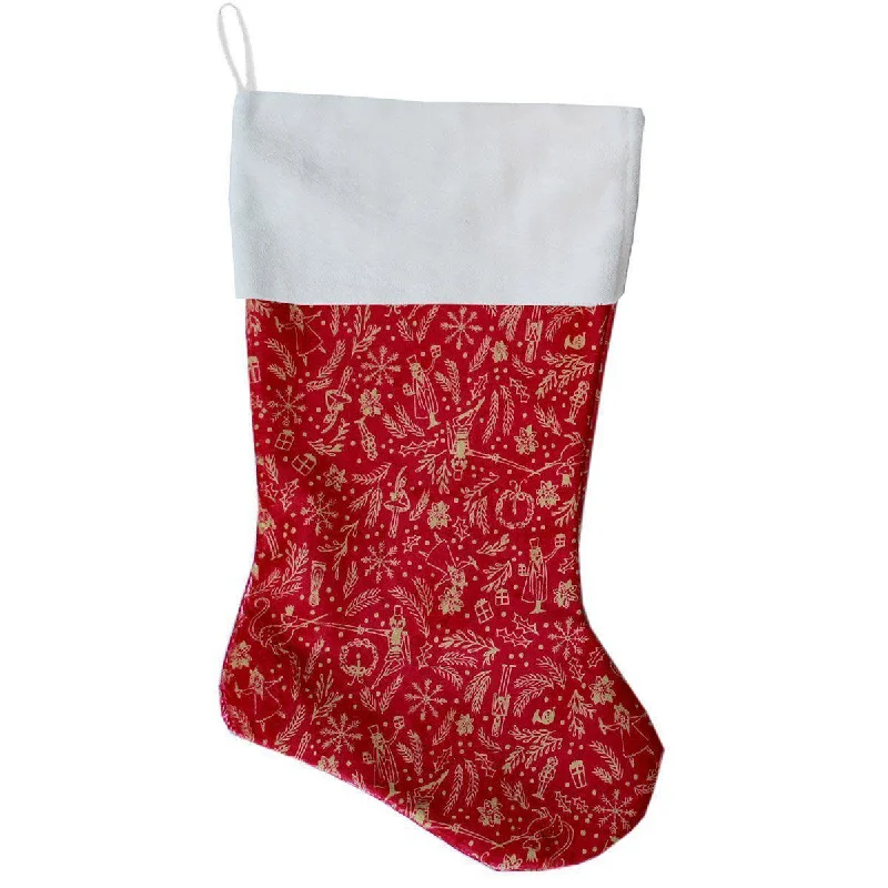 Dog Christmas Stocking Red Holiday Whimsy