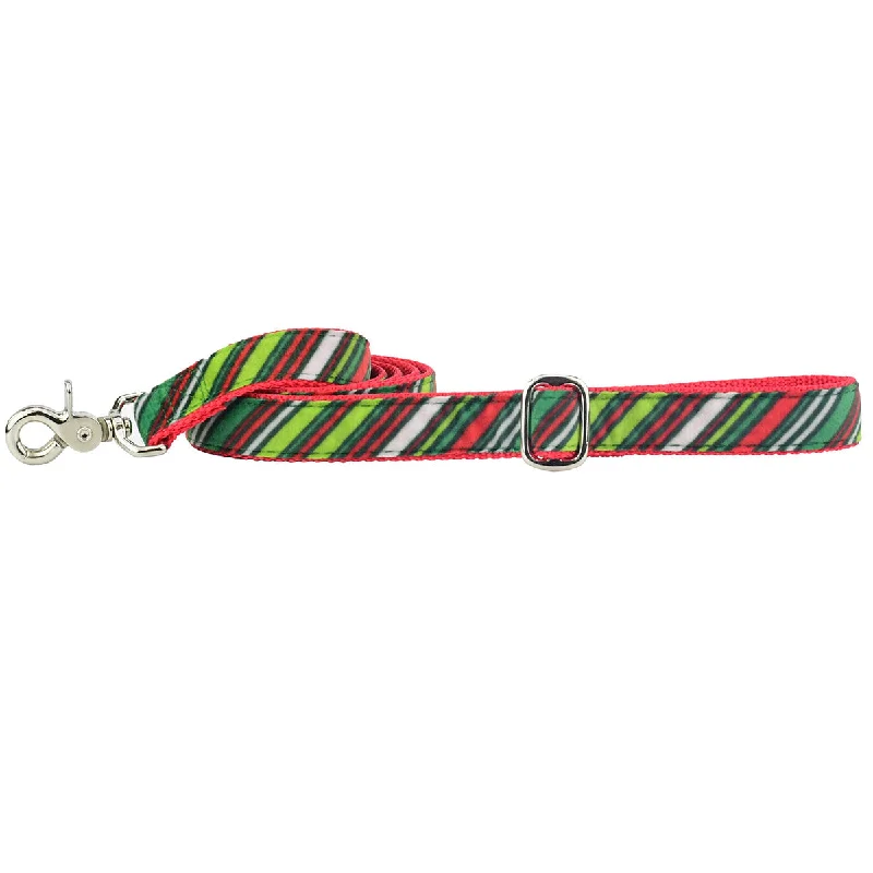 Elite Velvet Dog Leash Christmas Stripe