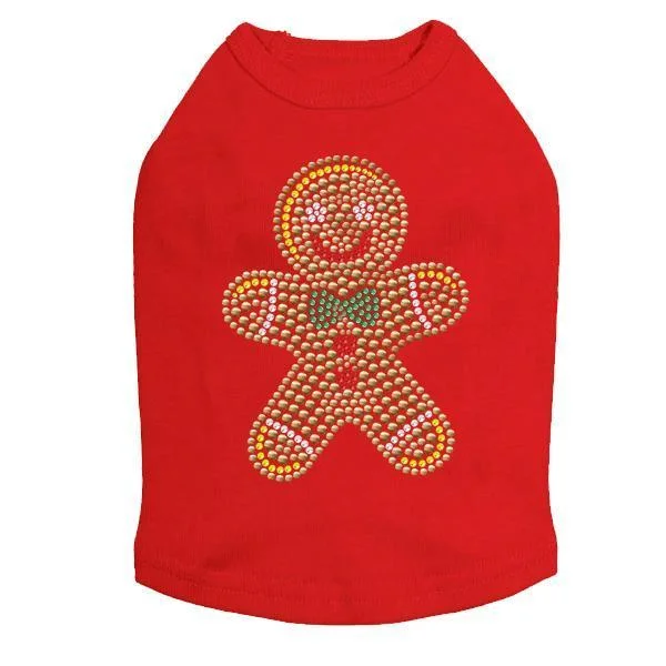 Gingerbread Man Rhinestone Dog Tank