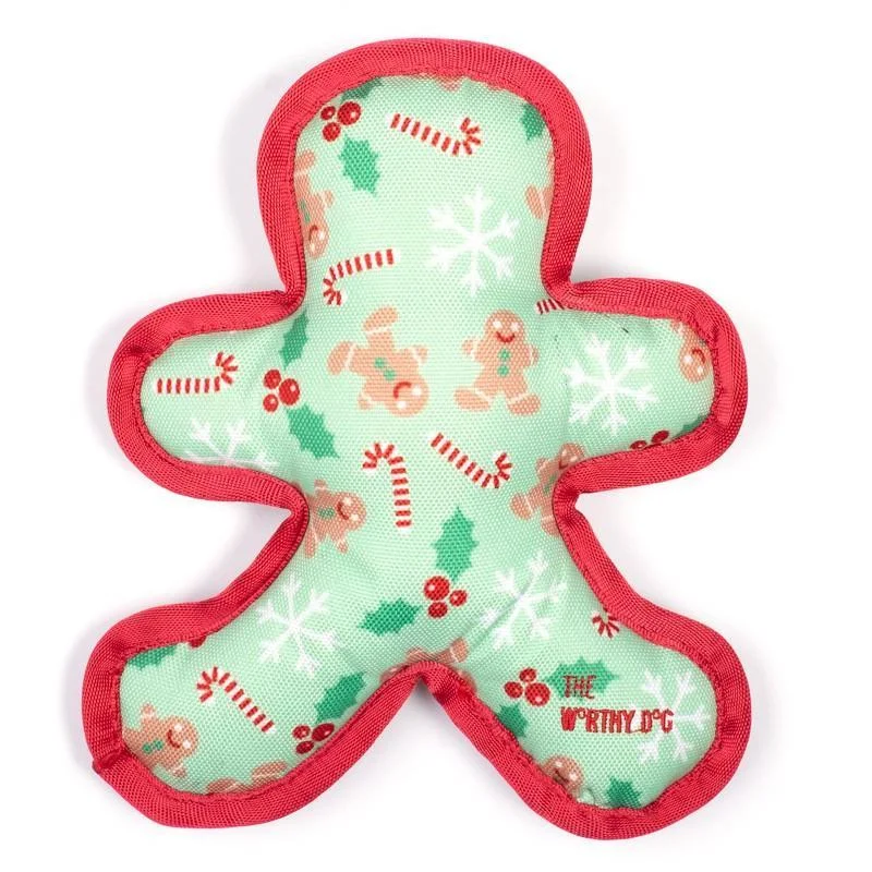 Gingerbread Man Tough Dog Toy