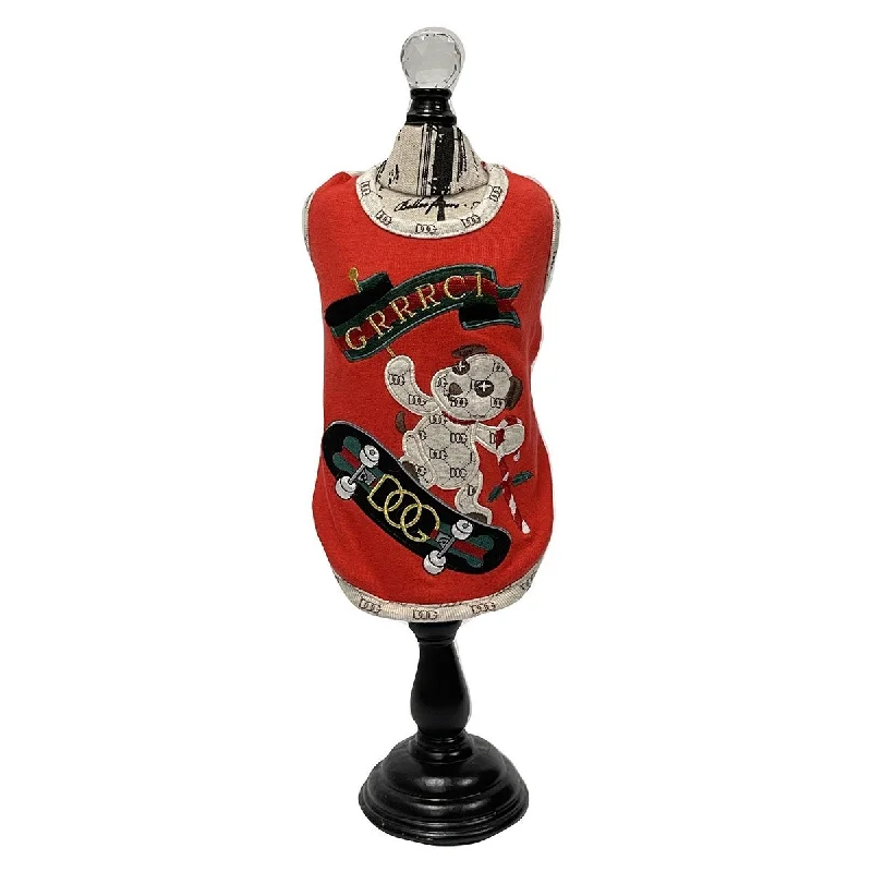 GRRRCI Skateboard Dog Tank Red