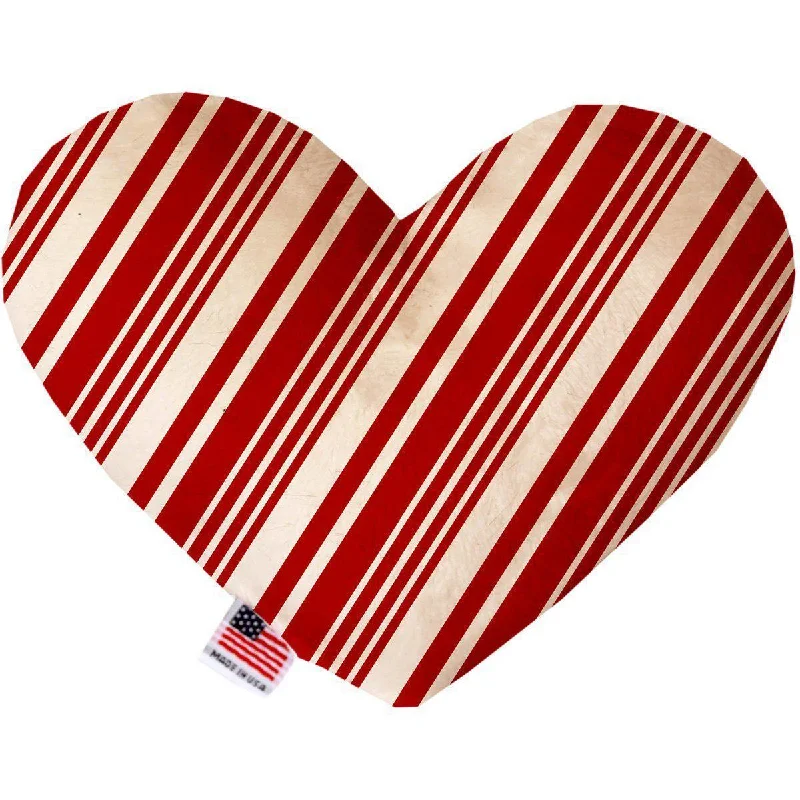 Heart Dog Toy Stuffing Free Classic Candy Cane Stripes