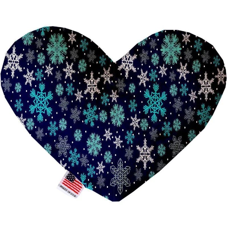 Heart Dog Toy Stuffing Free Snowflake Blues