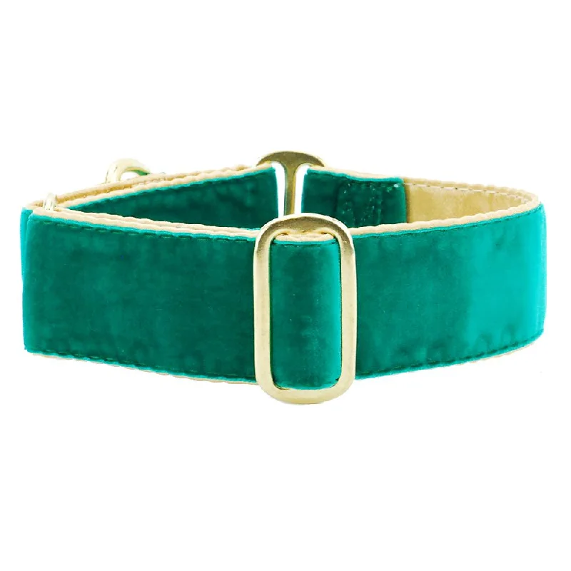 Holiday Velvet Dog Collar Green/Gold