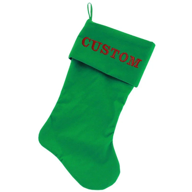 Personalized Dog Christmas Stocking Green