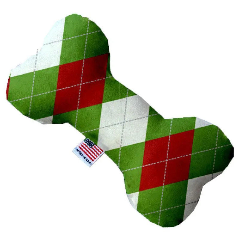 Plush Bone Dog Toy Christmas Argyle