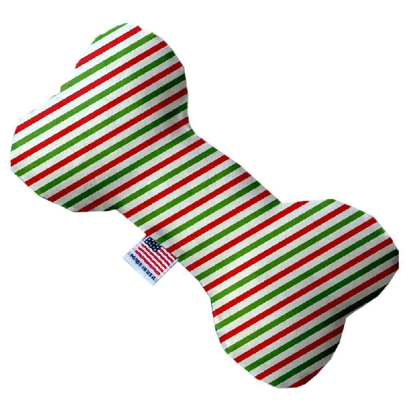 Plush Bone Dog Toy Christmas Pinstripes