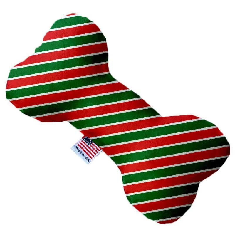 Plush Bone Dog Toy Christmas Stripes