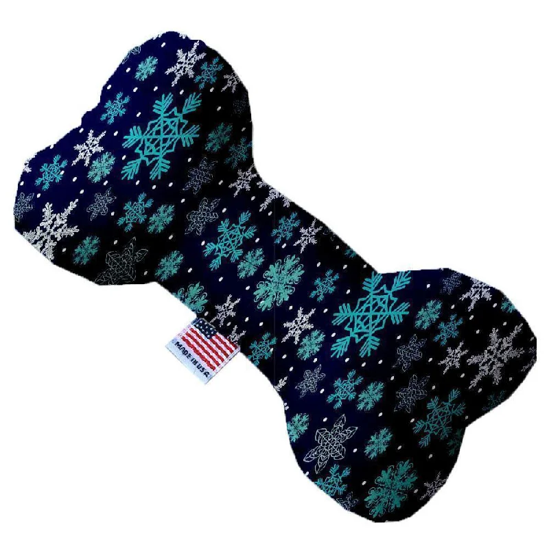 Plush Bone Dog Toy Snowflake Blues