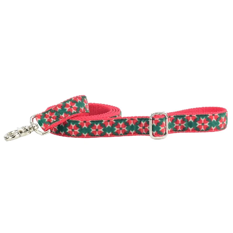 Poinsettia Holiday Dog Leash