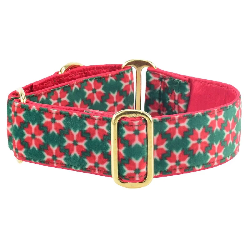 Poinsettia Holiday Dog Collar