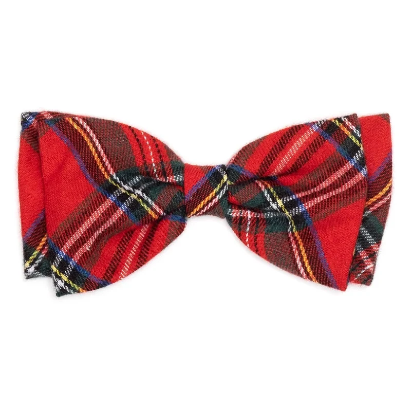 Red Plaid III Dog Bow Tie