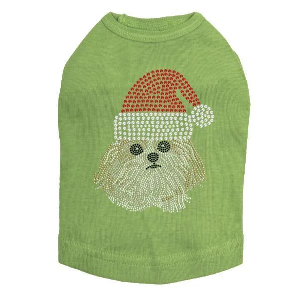 Shih Tzu Santa Rhinestone Dog Tank