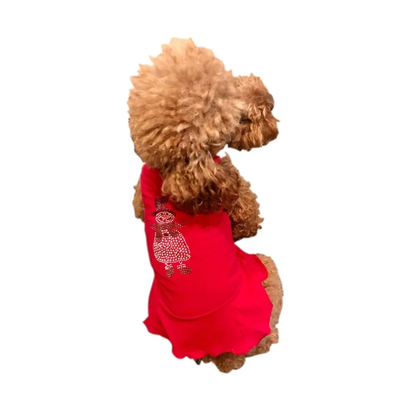 Snowman Christmas Dog Dress Red