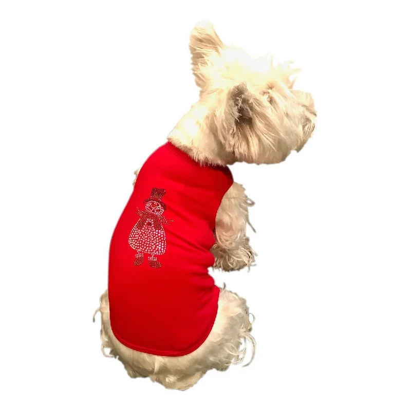 Snowman Christmas Dog Tank Red