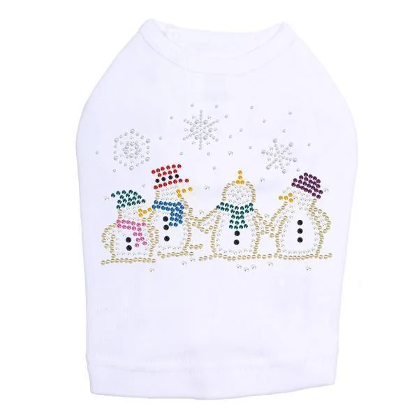 Snowman Family Rhinestone Dog Tank