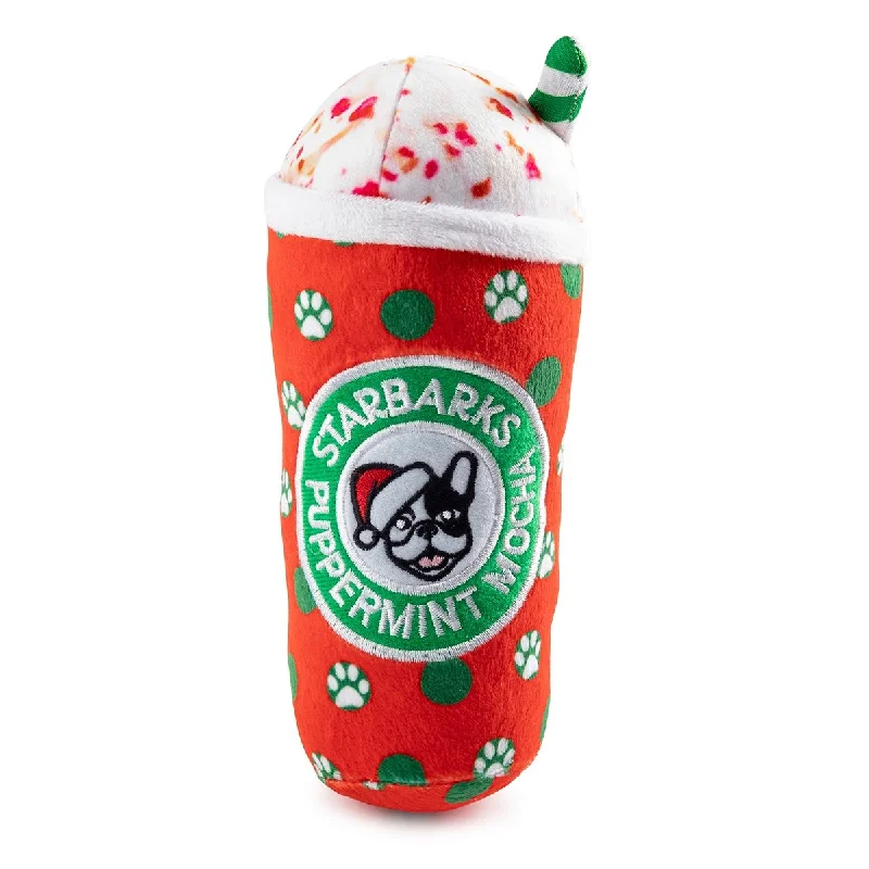 Starbarks Puppermint Mocha Holiday Dots Cup Dog Toy