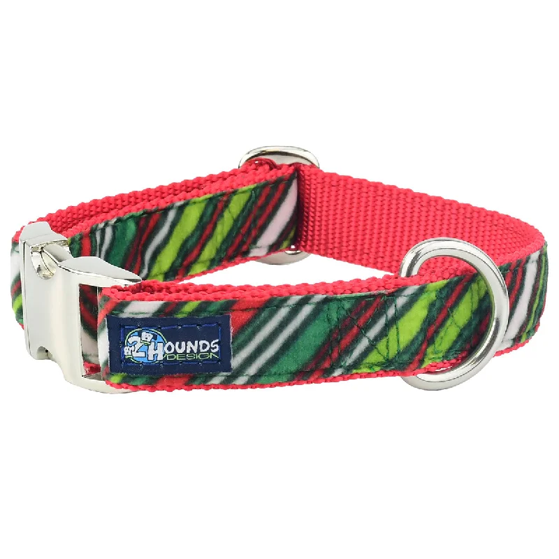 Velvet Essential Dog Collar Christmas Stripe