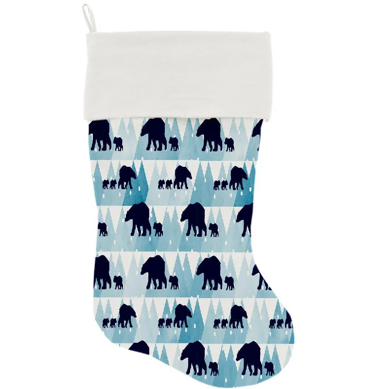 Winter Bear Tracks Christmas Stocking